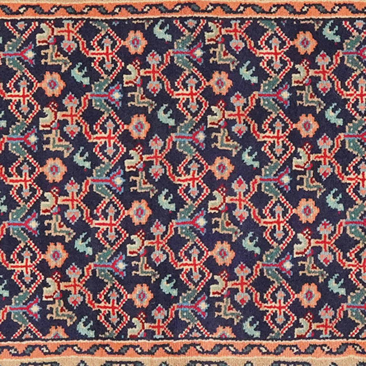LÄUFER Orient handgeknüpft Assadabad Blau 237/71 cm Schurwolle - Blau, Textil (71/237cm) - Looma