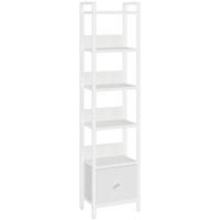 BÜCHERREGAL mit Schublade 33 x 24 x 157,5 cm Weiß - Weiß, Holzwerkstoff (33/157.5/24cm)