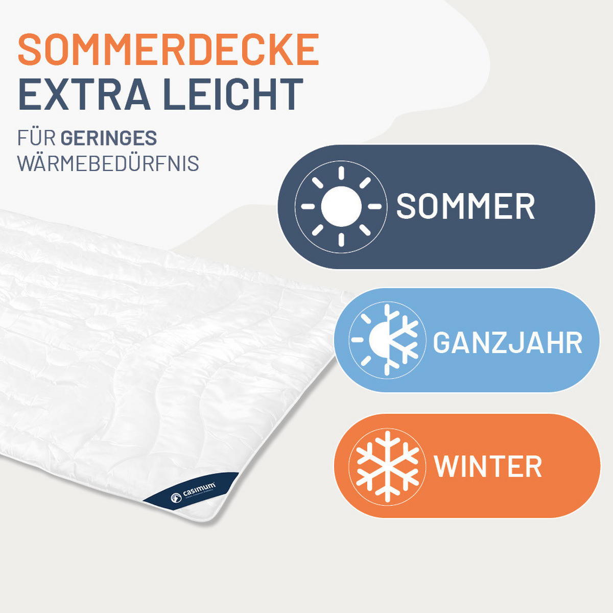 STEPPBETT Kamelhaar 200x220 cm Extra Leicht, Sommerdecke 100% Kamelflaumhaar - Weiß, Textil (200/220cm) - casimum