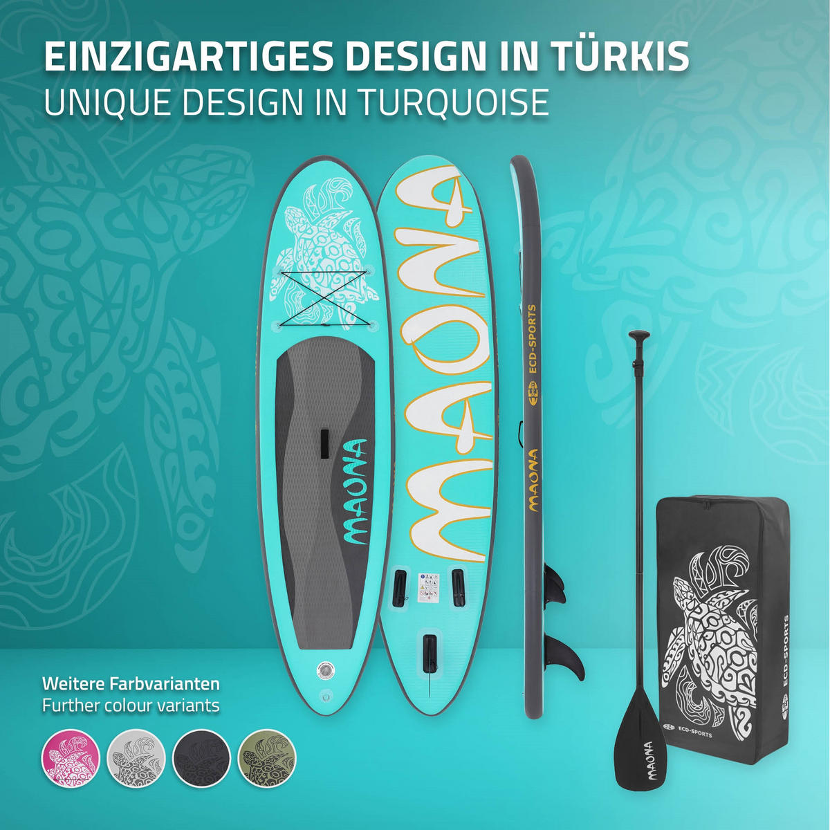 STAND UP PADDLE BOARD Maona Türkis - Blau, Kunststoff (308/78/10cm) - ECD-Germany