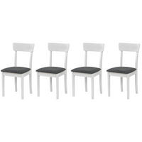 STUHL Hugo 1 (4er Set) - Dunkelgrau/Weiß, Holz (43/86/40cm) - Leaf Design