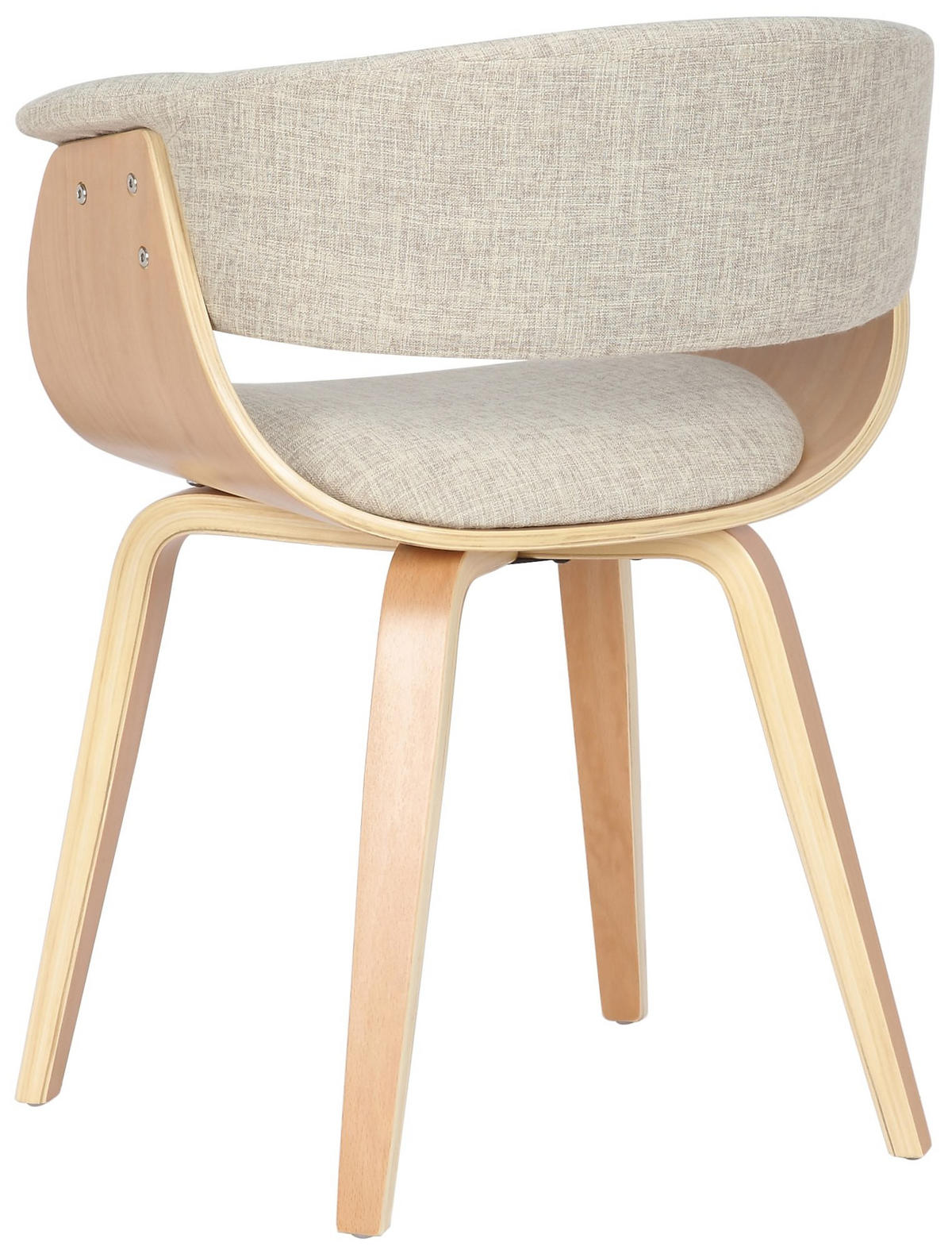 ARMLEHNENSTUHL 2er Set Stoff Natura/Creme - Eukalyptusholzfarben/Creme, Holz/Textil (60/75/55cm) - CLP