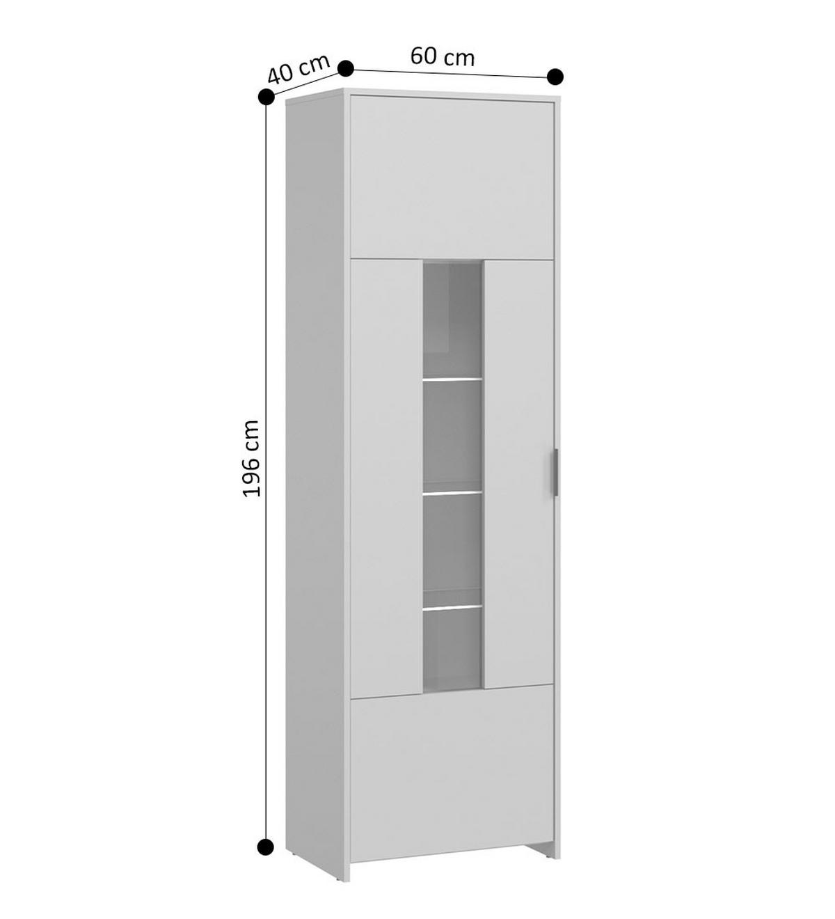 VITRINE Cadiz Kaschmir | schwarz 60 / 40 / 196cm - Kaschmir/Schwarz, Holz/Holzwerkstoff (60/196/40cm) - Feldmann-Wohnen
