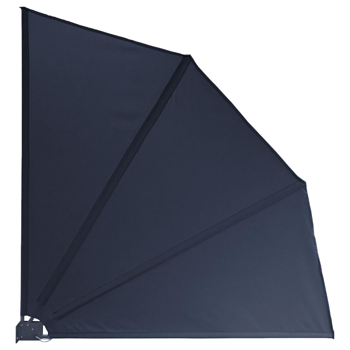 SICHTSCHUTZFÄCHER 2er Set 115x115 cm Grau mit Easy Mount Wandplatte - Grau, Metall (2/115cm) - QUICK STAR