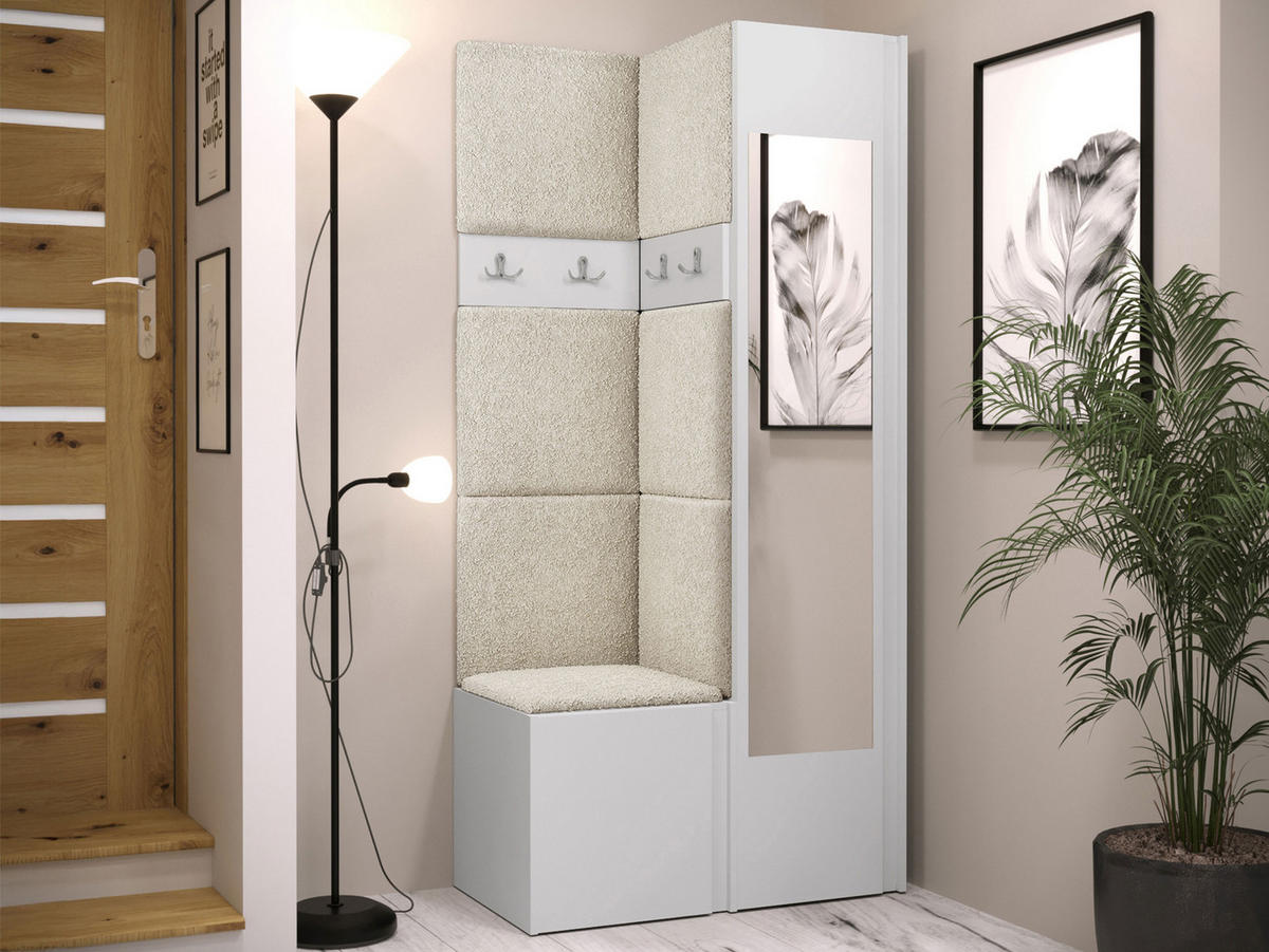 GARDEROBEN-SET Orion XXV - Creme/Weiß, Holzwerkstoff/Kunststoff (82/186/46cm) - MIRJAN24