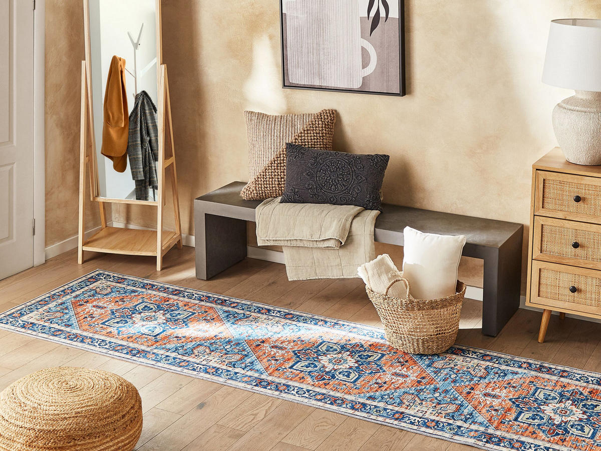 KURZFLOR-TEPPICH Ritapuram 240/80 cm - Blau, Kunststoff (80/240cm) - Beliani