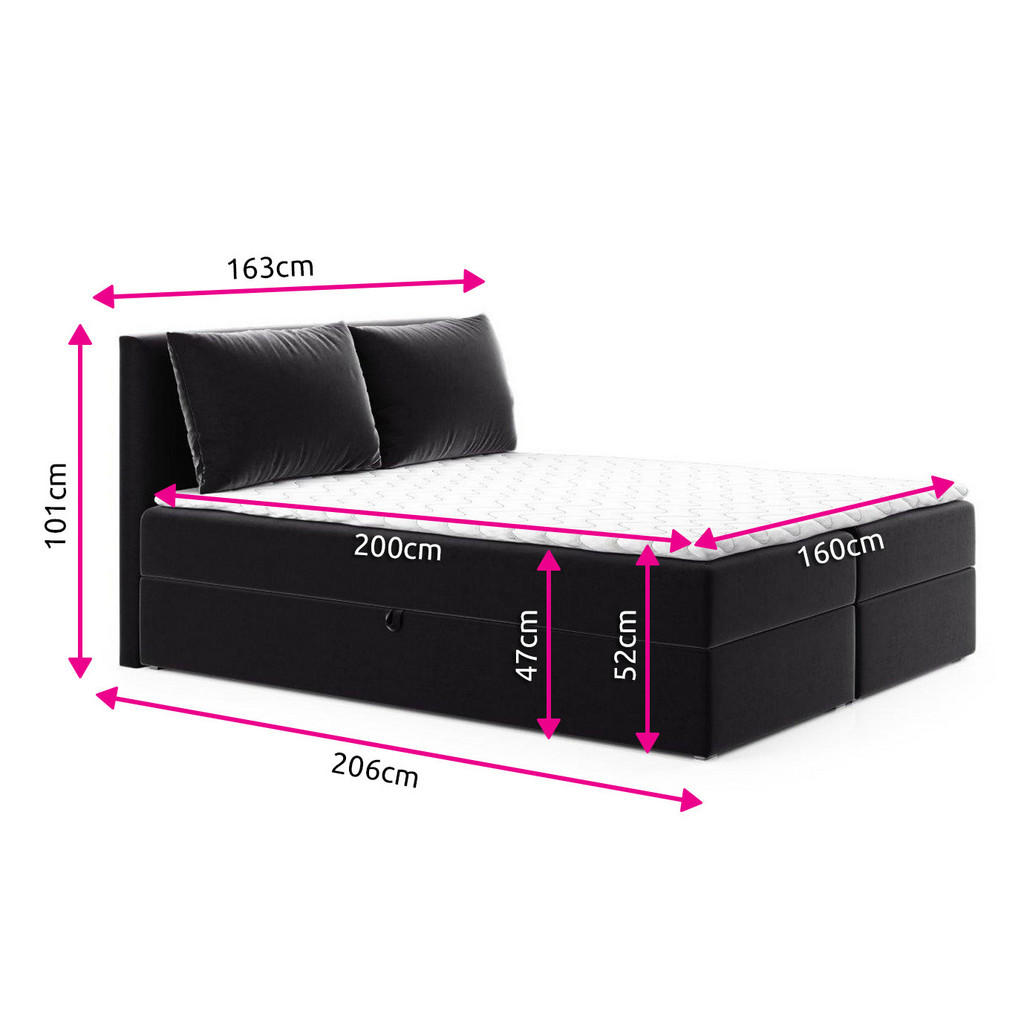 Thumbnail - Sofnet Boxbett, Pink, Textil, H3, Rechteckig, 160x200 cm, Schlafzimmer, Betten, Boxspringbetten