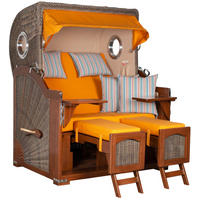 STRANDKORB 2-Sitzer Düne Mahagoni - Gelb/Braun, Holz/Metall (125/170/80cm) - Mr. Deko