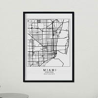 POSTER Miami Us-Film A3 Schwarzer Rahmen - Schwarz, Papier (29.7/5/42cm) - Nacnic