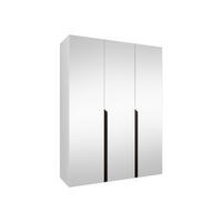 DREHTÜRENSCHRANK Mila III 150 - Schwarz/Weiß, Holzwerkstoff/Kunststoff (150/202/52cm) - MIRJAN24