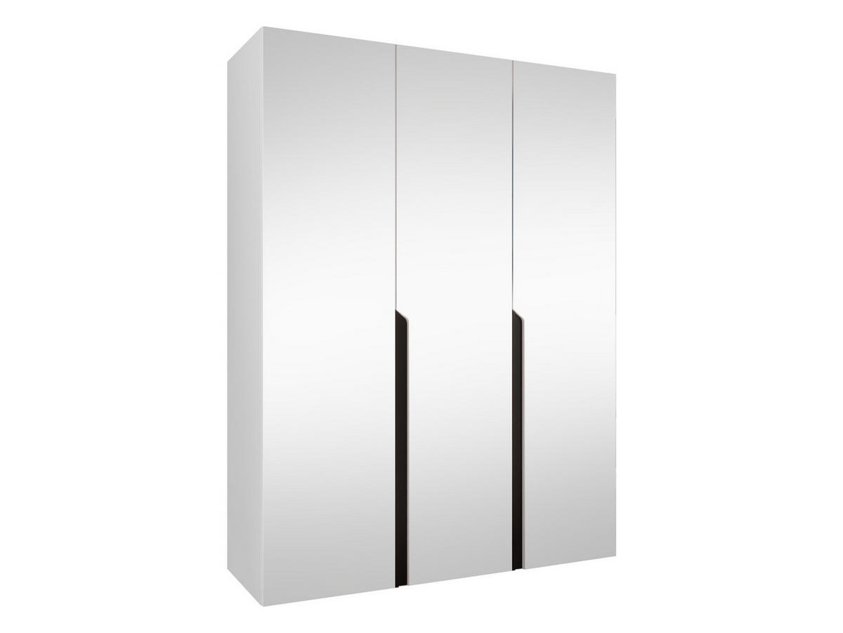 DREHTÜRENSCHRANK Mila III 150 - Schwarz/Weiß, Holzwerkstoff/Kunststoff (150/202/52cm) - MIRJAN24