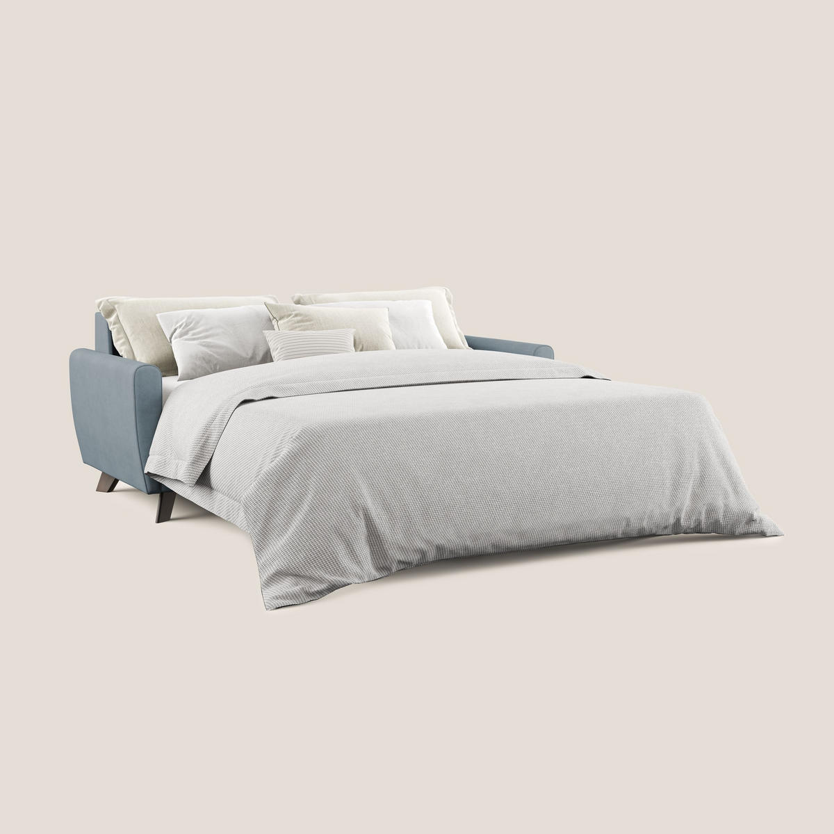SCHLAFSOFA Callisto - Hellblau, Textil (208/97/96cm) - Divani.store