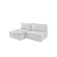 ECKSOFA Schlafsofa Amalia In Raven - Weiß, Holzwerkstoff/Textil (200/140cm) - Fun Möbel