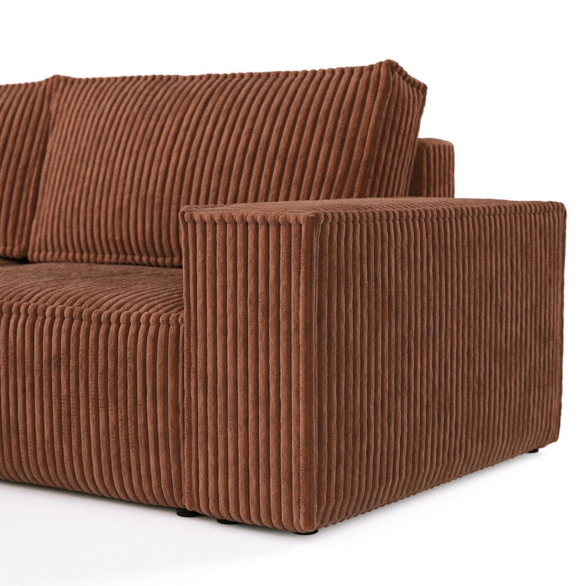 ROHOVÁ SEDAČKA CAVO, textil, Měděná - černá/měděná, dřevo/kompozitní dřevo (255/148cm) - AltaBeds