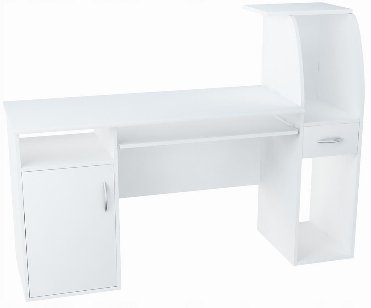 SCHREIBTISCH B3 Weiß 150/50/112 cm - Weiß, Holzwerkstoff (50/150/112cm) - Matkam Möbel