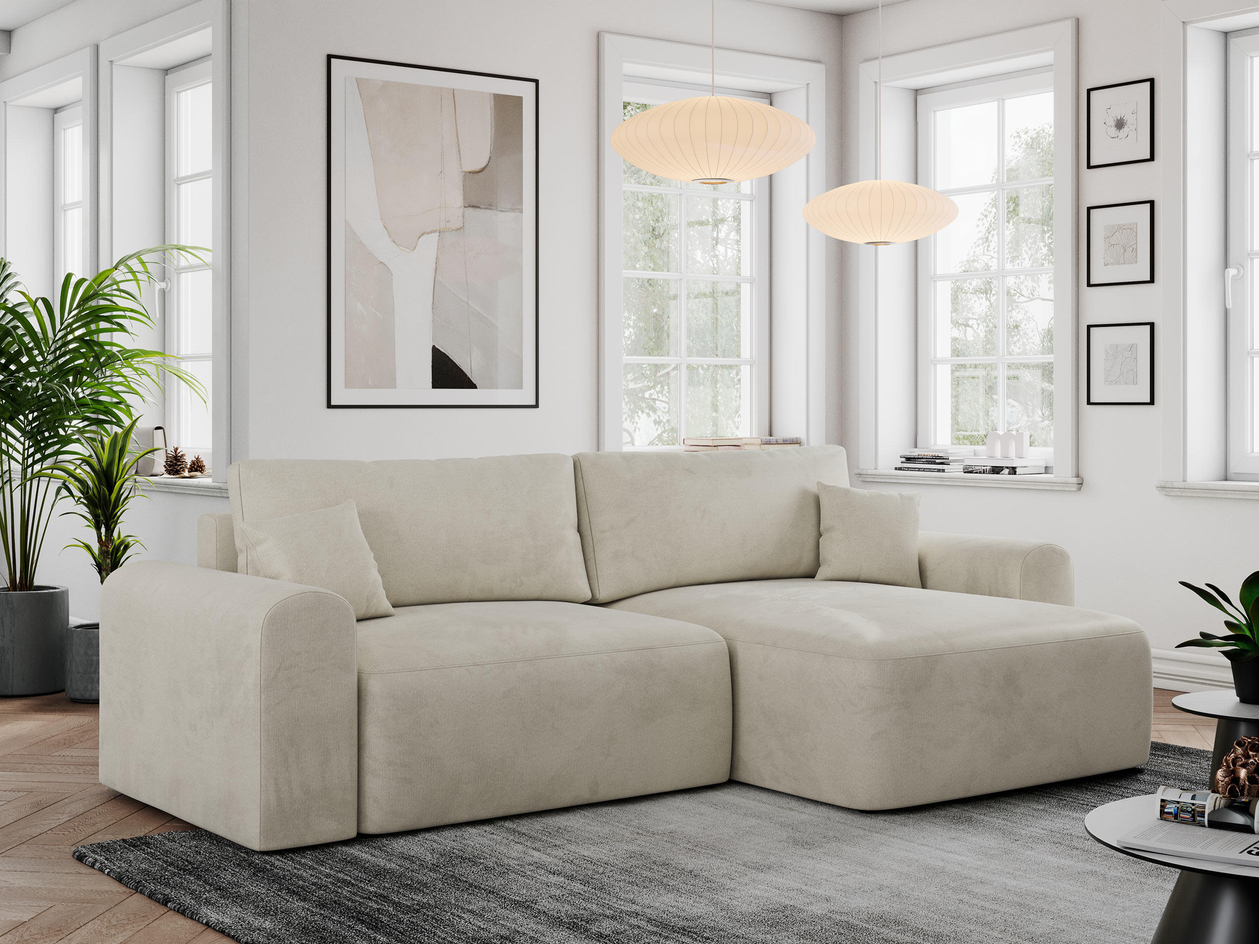 Thumbnail - MKS Ecksofa, Beige, Textil, 3-Sitzer, L-Form,L-Form, 274x152 cm, Oeko-Tex®, Wohnzimmer, Sofas & Couches, Wohnlandschafte...