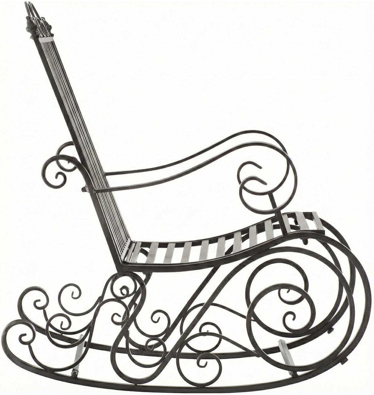 SCHAUKELSTUHL Anna Antik Outdoor 56x90x94cm Metall Anthrazit Gartenstuhl - Anthrazit, Metall (56/94/90cm) - DELUKE