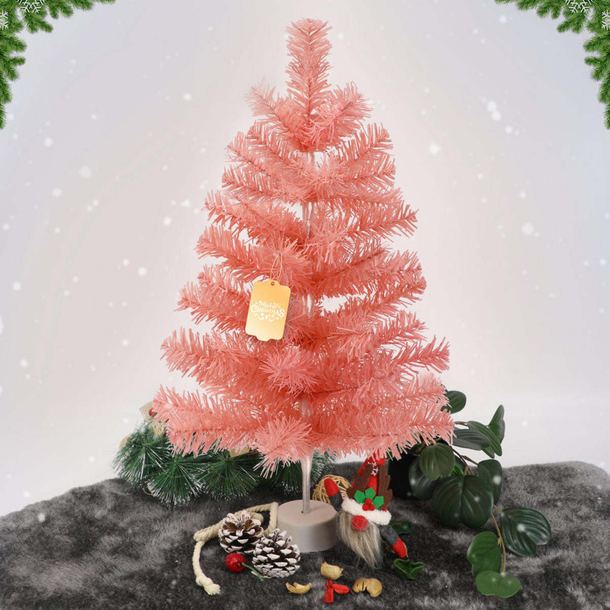 WEIHNACHTSBAUM Cara Ⅲ 30/30/60 cm - Pink, Kunststoff (60cm) - Nettlife