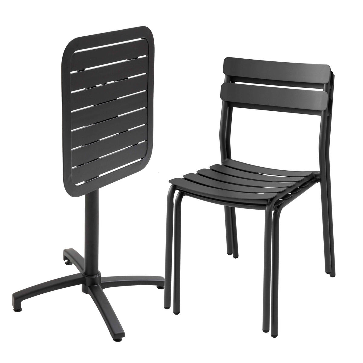 GARTENSET 3-tlg., Schwarz - Schwarz, Metall - Oviala