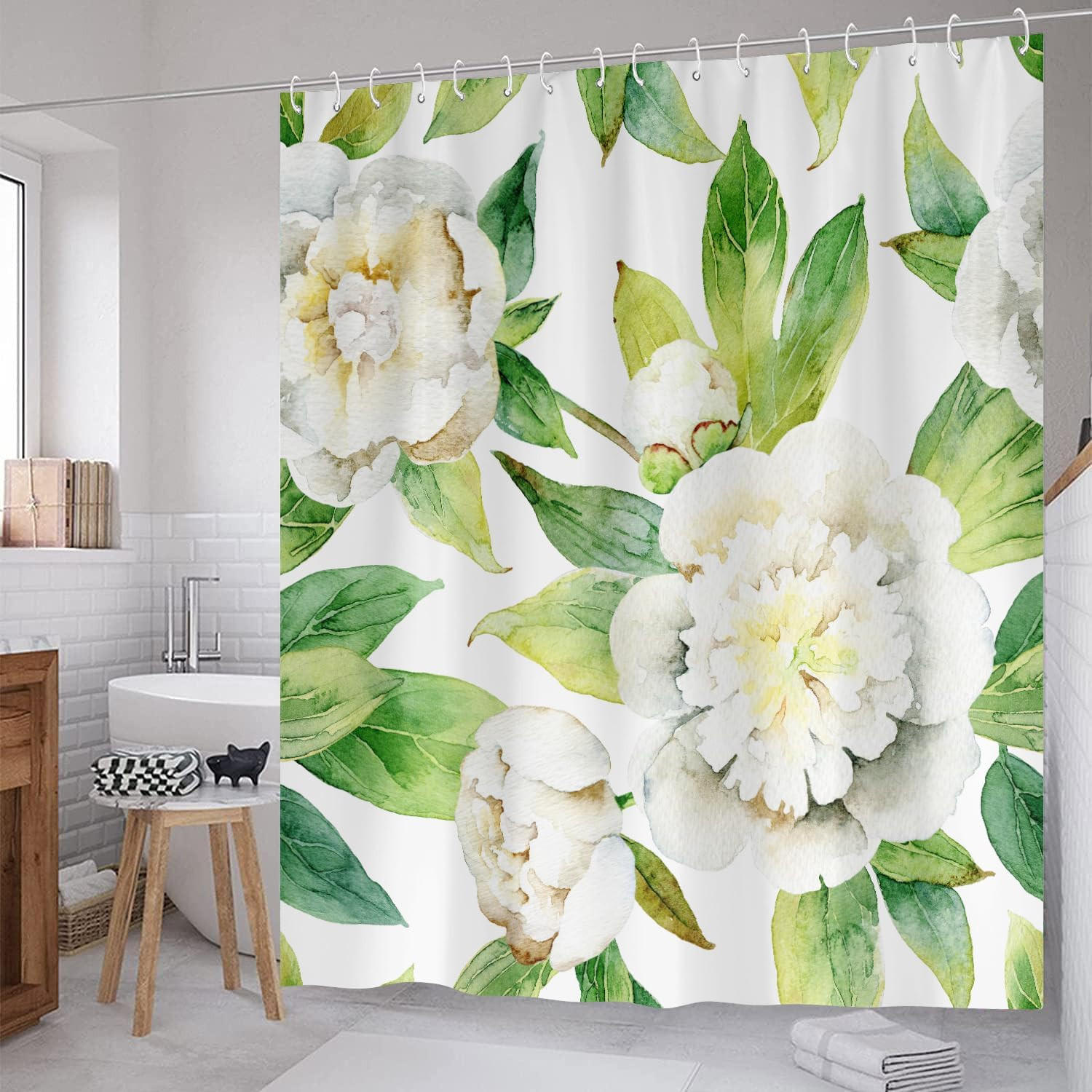 DUSCHVORHANG 3D Polyester schimmelresistent wasserdicht waschbar mit Haken - Multicolor, Textil (180/180cm) - MCBOSON