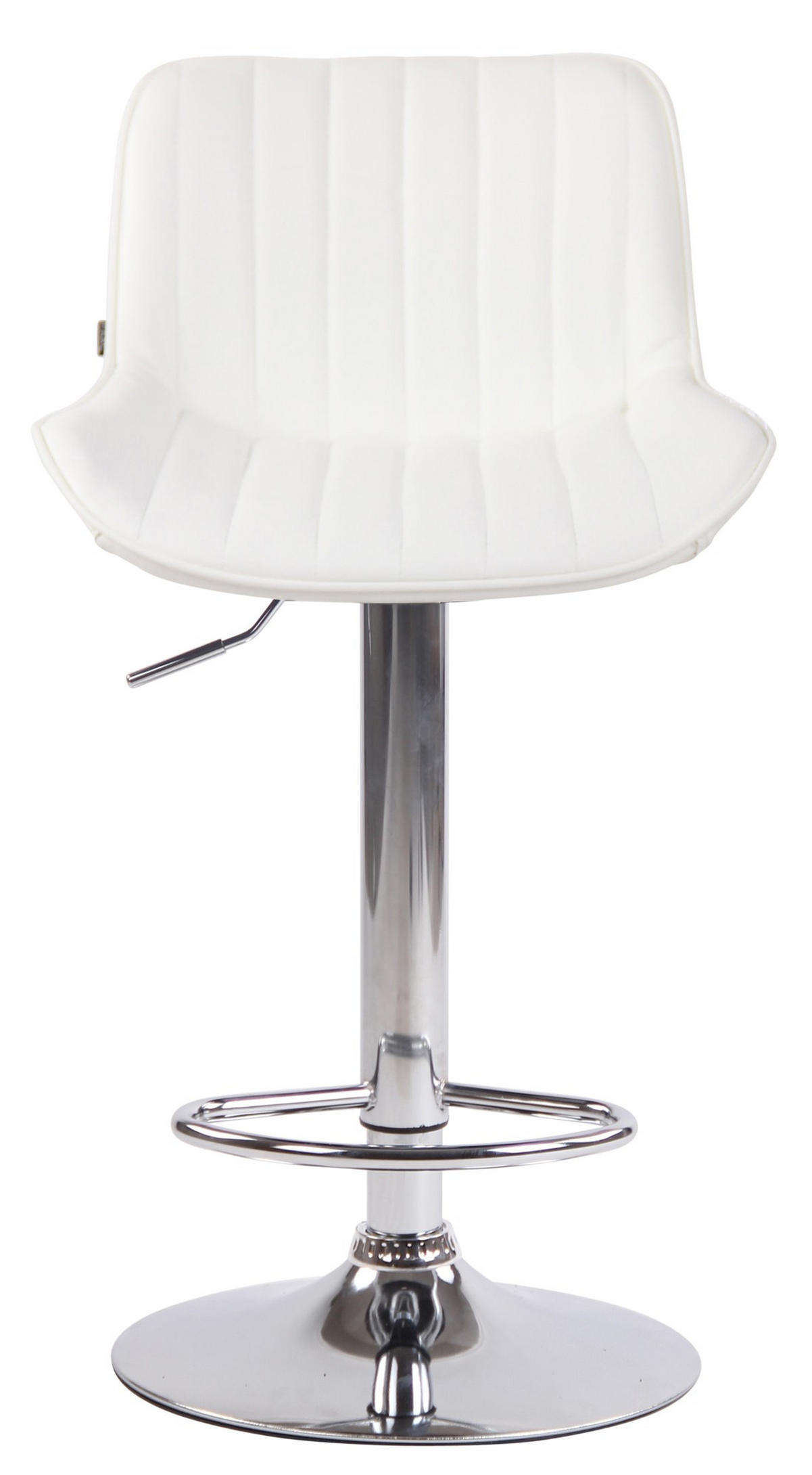 BARHOCKER Lentini Kunstleder 86-108 cm weiß - Weiß, Leder (50/86/50cm) - furnicato