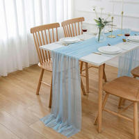 TISCHLÄUFER Chiffon Hellblau 75 x 400 cm - Hellblau, Textil (400/75/1.5cm)