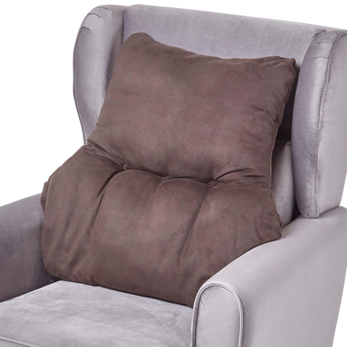 RÜCKENKISSEN braun 68/58 cm – Stützkissen für Sessel, Velours - Braun, Textil (68/15cm) - Homescapes