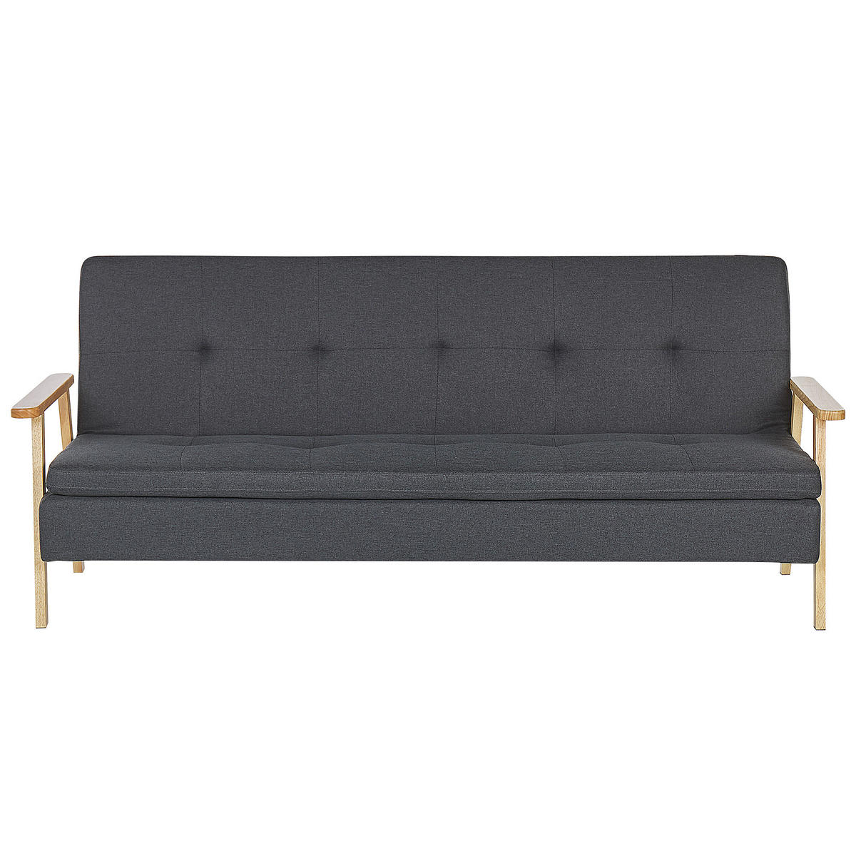 SCHLAFSOFA Polsterbezug Dunkelgrau Tjorn - Dunkelgrau, Textil (204/84/85cm) - Beliani