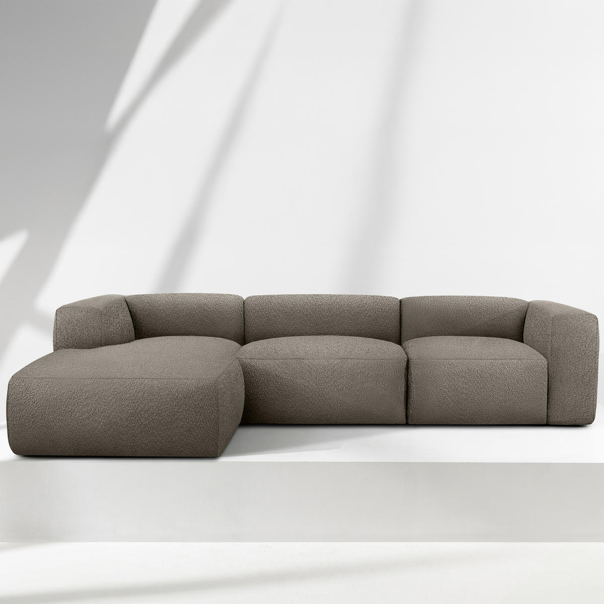 ECKSOFA LINKS BUFFO, kühles Braun - Braun, Holz/Holzwerkstoff (285/176cm) - KONSIMO®