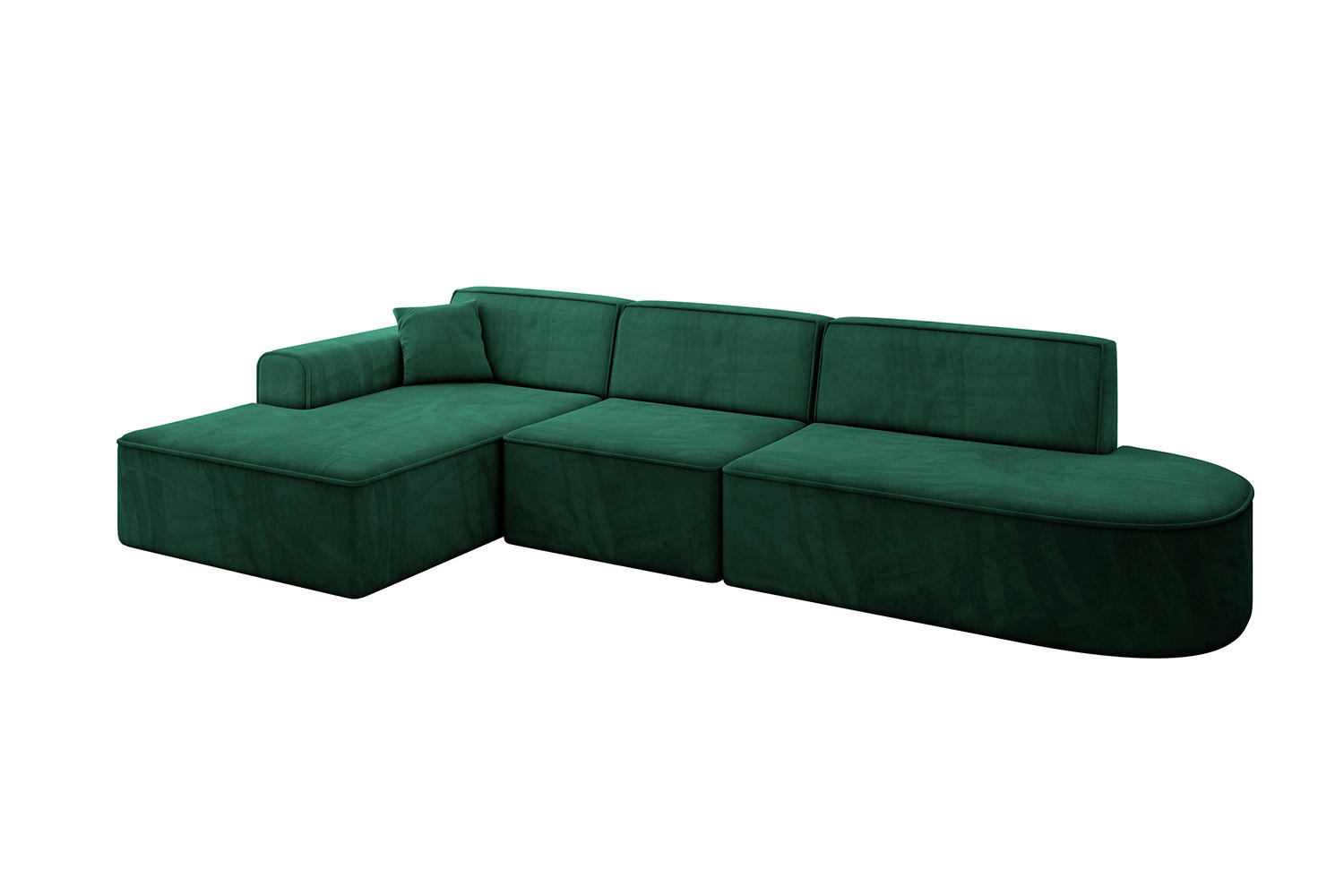 ECKSOFA Ottomane Links IREA-L2-v3 - 318x165x76 cm Grün - Grün, Holzwerkstoff/Textil (318/165cm) - ALTDECOR