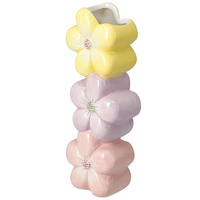 KERAMIKVASE mit Blumenmotiv Blomma 8/6/23 cm - Multicolor, Keramik (23cm) - Home Styling Collection