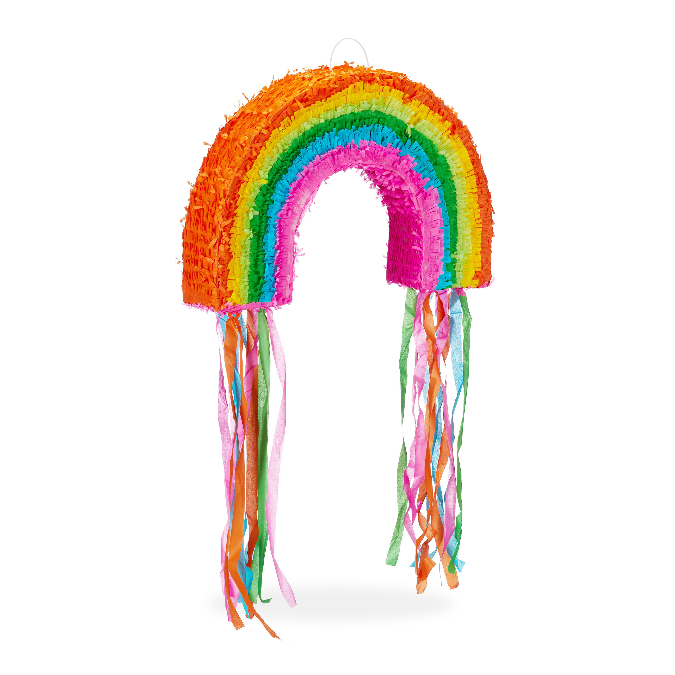 Relaxdays PIÑATA Barevná duha papír k zavěšení