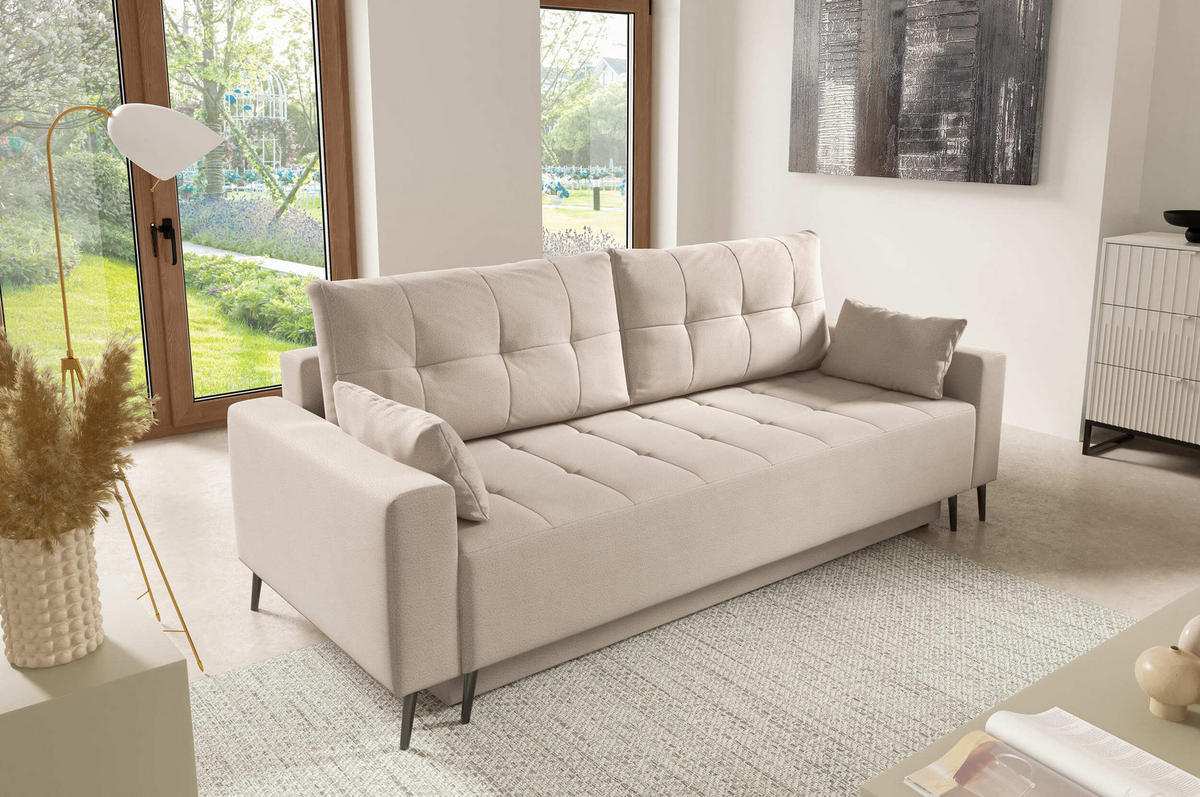 SCHLAFSOFA - Sofa Harvey - Beige - Beige, Holzwerkstoff (229/95/99cm) - Möblo