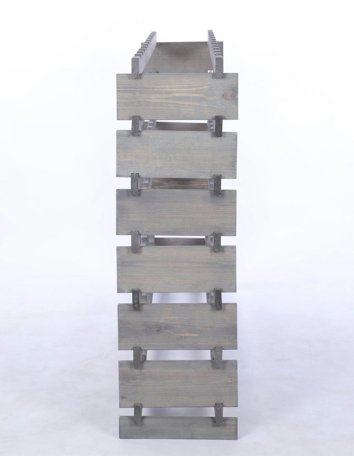 WEINREGAL VINOTECA FLEX PRO HxBxT 93x123x28cm 84 Flaschen auf 7 Ebenen Grau - Grau, Holz (123/93/28cm) - PROREGAL