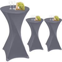STEHTISCHHUSSEN 3er Set Hellgrau 60 x 110 cm - Grau, Textil (60/110cm)