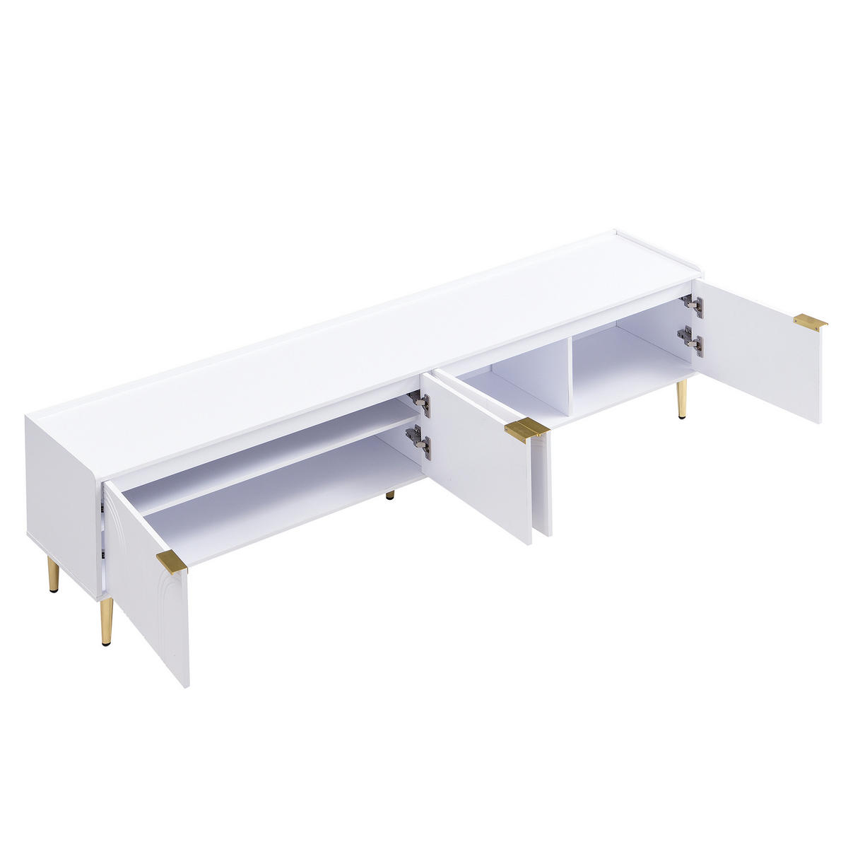 TV-LOWBOARD 170/35/47,5 cm weiß aus MDF mit Kabeldurchführung - Weiß, Holzwerkstoff (170/47.5/35cm) - OKWISH