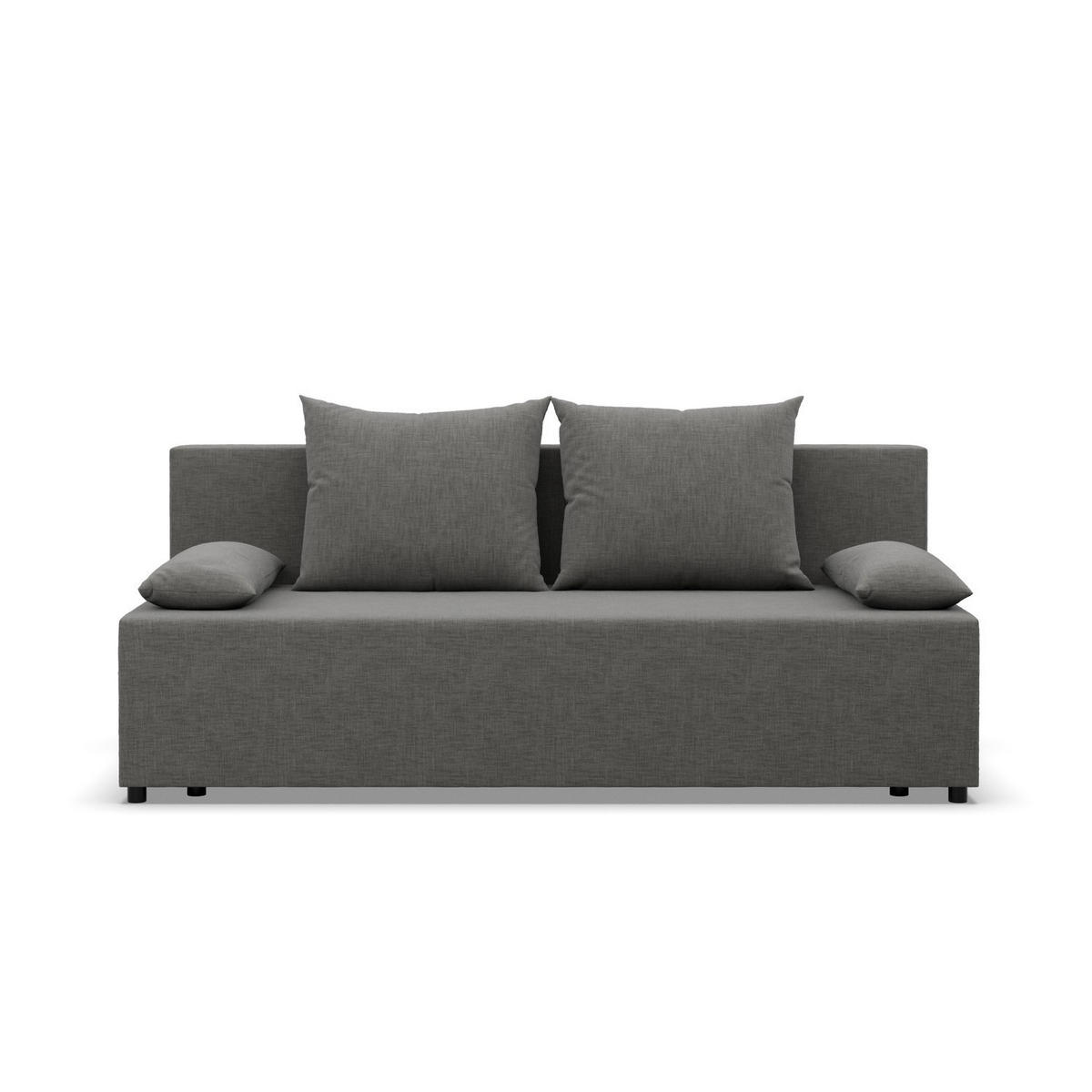 SOFA 3-SITZER MIT SCHLAFFUNKTION FERMO Dunkelgrau - Dunkelgrau, Textil (92/95/191cm) - Mebligo