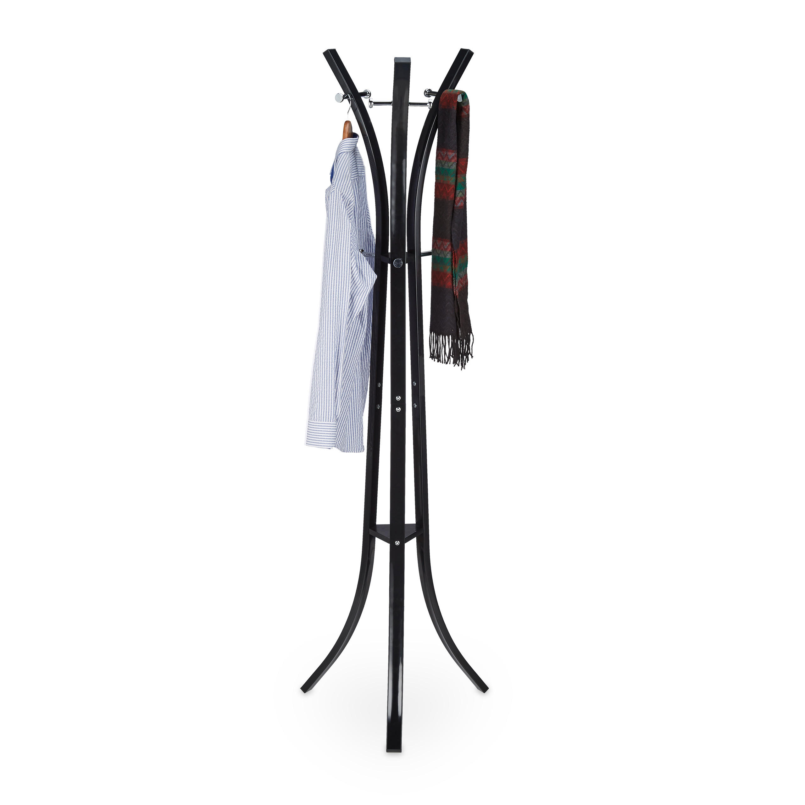 GARDEROBENSTÄNDER - Schwarz, Metall (55/175/55cm) - Relaxdays