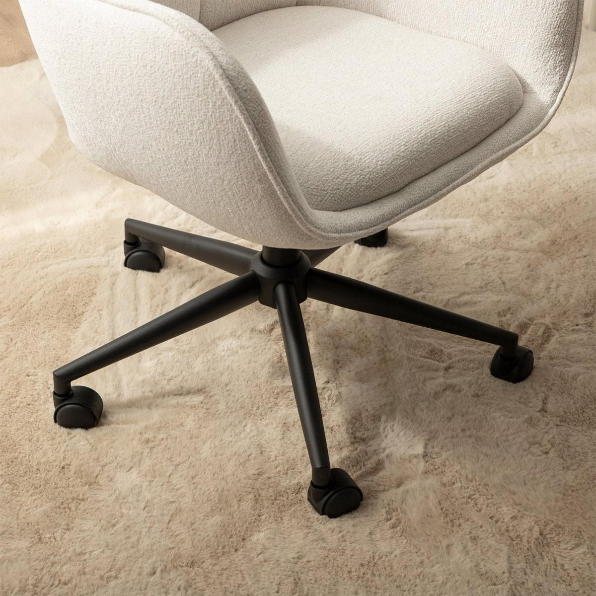 SCHREIBTISCHSTUHL Tess Beige 62 cm x 80-88 cm - Beige, Metall (62/80/60cm)