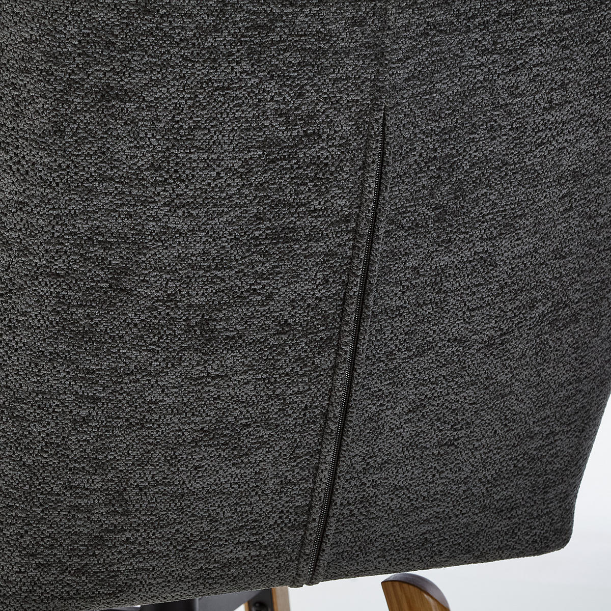 DREHBARER ARMLEHNENSTUHL - Schwarz - Chenille - Eiche - 63 x 88 x 62 cm - Eichefarben/Anthrazit, Holz/Textil (63/88/62cm) - home24