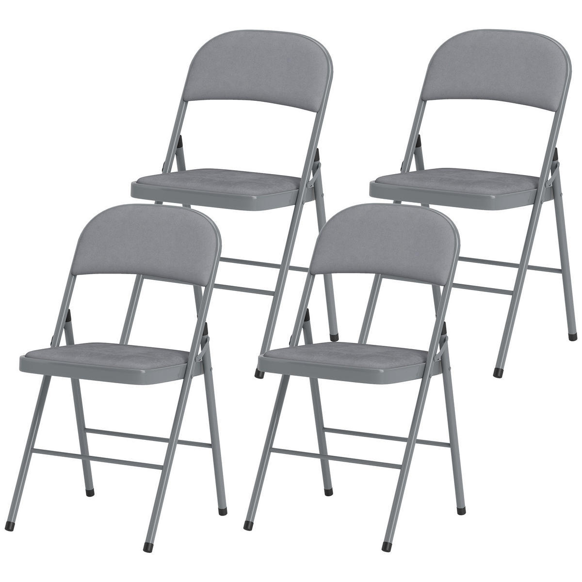 KLAPPSESSEL Grau 4 Stück - Grau, Naturmaterialien (45/78/46cm) - GiPP