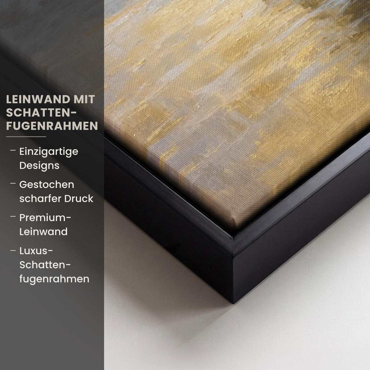 LEINWAND Bilder mit Rahmen - Gemälde - Welle - Jesus - Abstrakt - 30x40 - Goldfarben, Textil (30/40cm) - MuchoWow