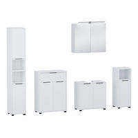BADMÖBEL-SET Alina Weiß 5 Teile - Weiß, Holzwerkstoff (60/60/30cm) - Vicco