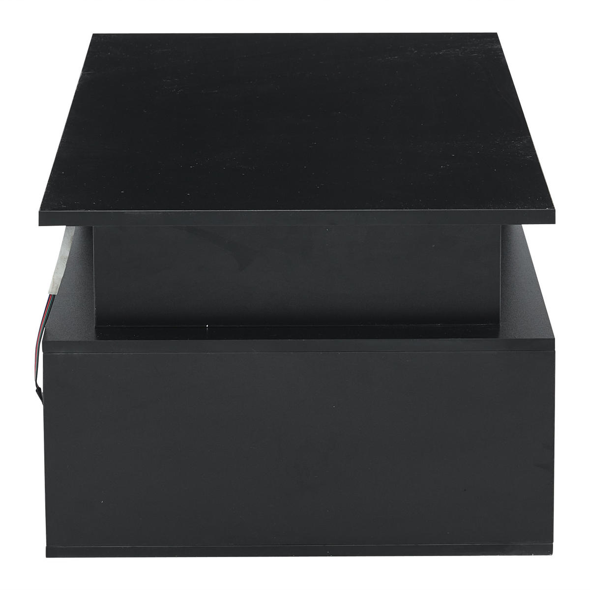 COUCHTISCH DE-141 mit LED Schwarz - Schwarz, Holzwerkstoff (50/100/35cm) - ComfortXL