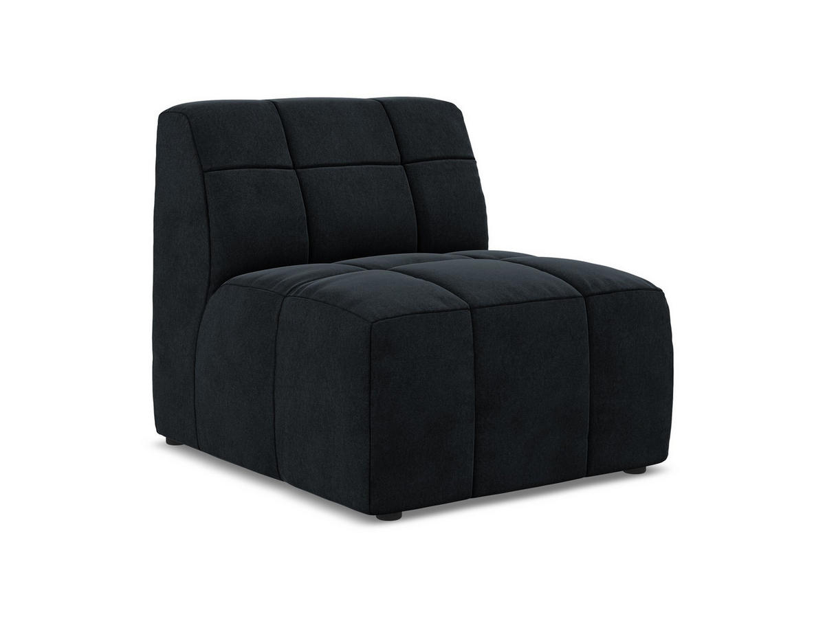 SOFAELEMENT Samt Stoff Blau - Türkis/Schwarz, Holzwerkstoff/Kunststoff (75/77/90cm) - Makamii