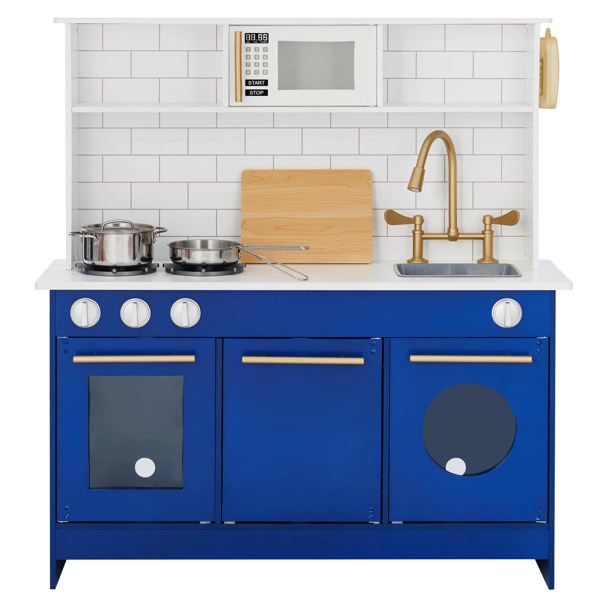 KINDERKÜCHE, Blau, 95cm - Blau, Holz (86.4/29.8/94.6cm) - Teamson Kids