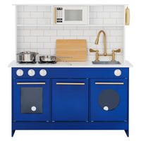 KINDERKÜCHE, Blau, 95cm - Blau, Holz (86.4/29.8/94.6cm) - Teamson Kids