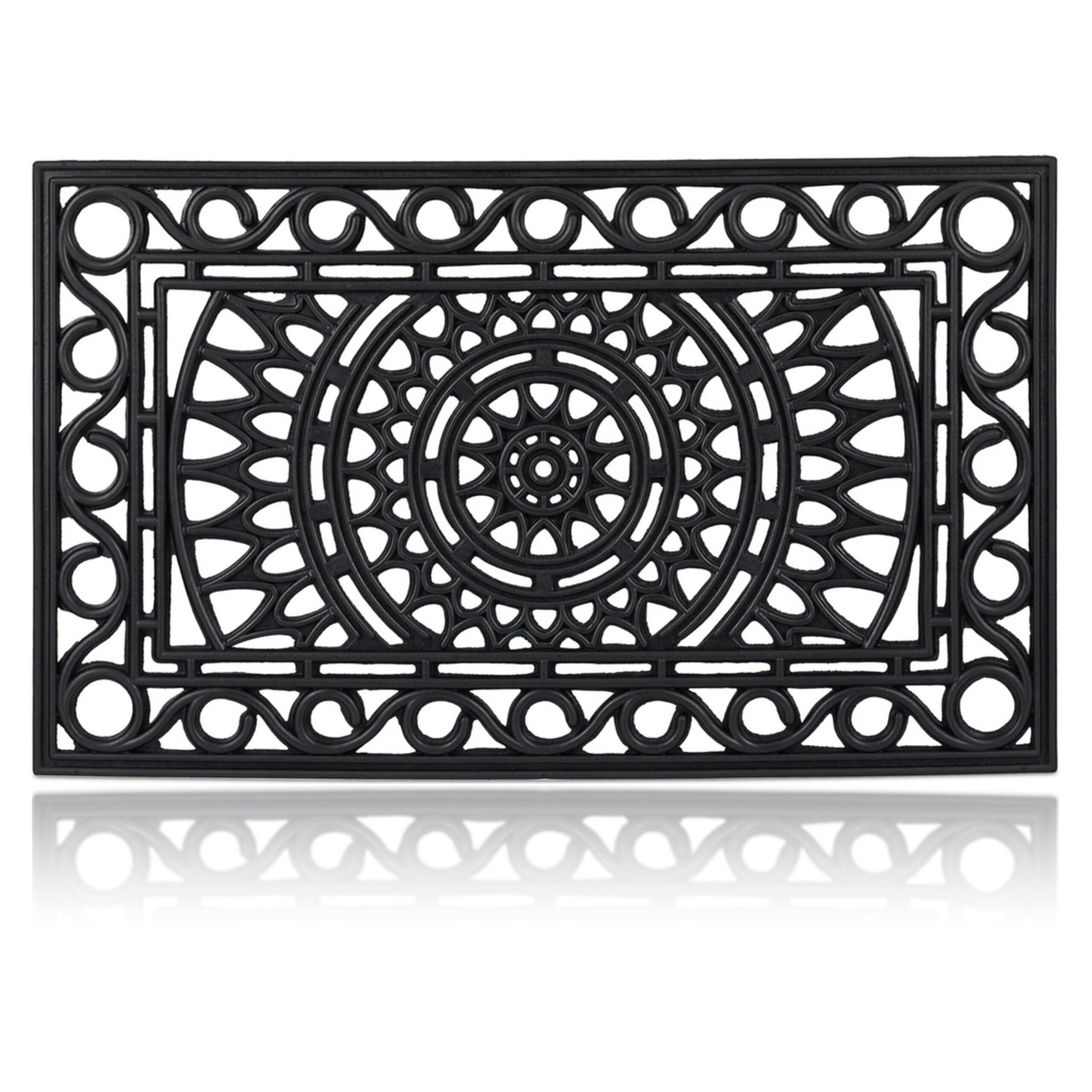 Relaxdays Fussmatte Schwarz 75x45 cm