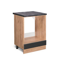 HERDUMBAUSCHRANK R-Line Anthrazit Hochglanz 60 cm, AP Anthrazit - Honigeiche/Schwarz Hochglanz, Holzwerkstoff (60/81.6/60cm) - Vicco