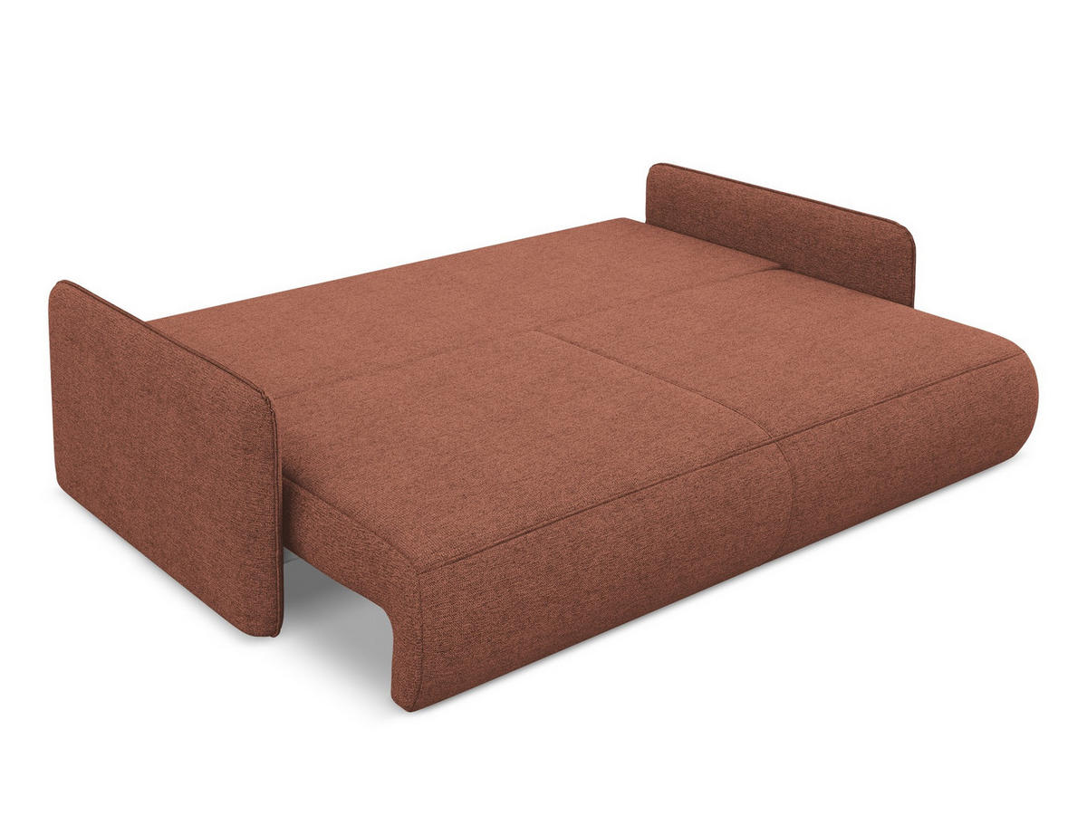 3-SITZER SOFA mit Schlaffunktion Chenille Stoff Pink - Pink/Hellrosa, Kunststoff/Textil (216/86/105cm) - Makamii